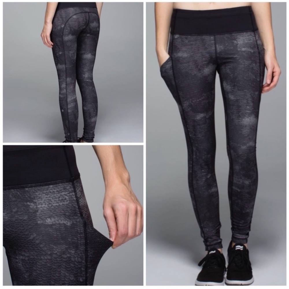Lululemon Speed Tight II Sequin Snake Leggings‎ Size 6